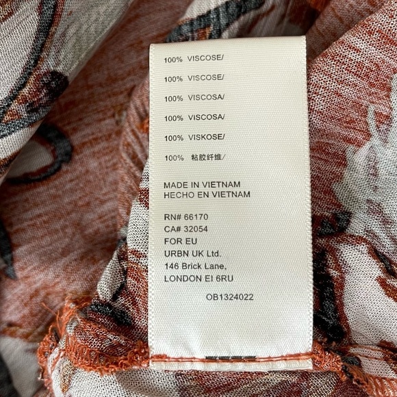 Free People Floral Button Down Shirt - Orange and White - Picture 12 of 16